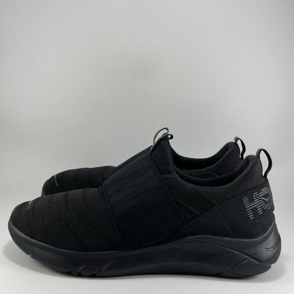 Hoka One One Hupana Slip On Sneakers Mens Size 11.5 Triple Black Athletic Knit - Picture 3 of 9